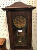 A circa 1900 mahogany cased mantel clock, the movement with circular painted dial inscribed "