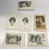 A collection of approx 60 vintage postcards of Charles Gibson drawings