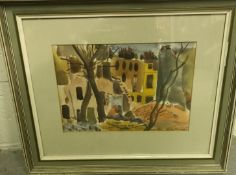 A selection of pictures, prints, mirrors, etc to include R WEIS "Buildings with trees in