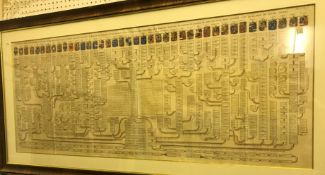 Two French family trees, engravings, one inscribed "Carte Genealogique des Premiers Rois de Naples