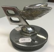 A chrome Bentley "Flying B" car mascot, the interior stamped "FB3601/FC", bearing Registration No.