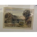 LOUISA MARCHIONESS OF WATERFORD "Unfinished study of thatched cottage", watercolour, image size 16.5