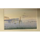 V D'ESPOSITO (1886-1946) (MALTESE) "Maltese harbour scene", watercolour, signed right hand corner,