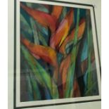 MAURO MALANG SANOS (1928-2017) "Bird of Paradise", floral study, oil pastel, signed "Malang" and