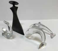 A Kjell Engman for Kostaboda "Catwalk lady" glass figure, signed and No'd. to base "7090737", 17