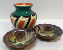 Three boxes of assorted vintage china to include an Arabian Arcadian ware vase, pair of Royal