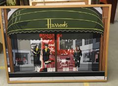 A large collection of paintings, prints, etc to include M COLLINS "Window front Harrods", oil on