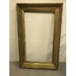 A 19th Century gesso and gilt picture frame with acanthus and beaded decoration, 102 cm x 157.5 cm