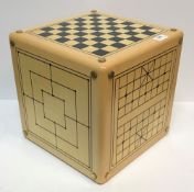 An Alison Henry game cube including Noughts and Crosses, Backgammon, Go, Chess / Draughts, Nine