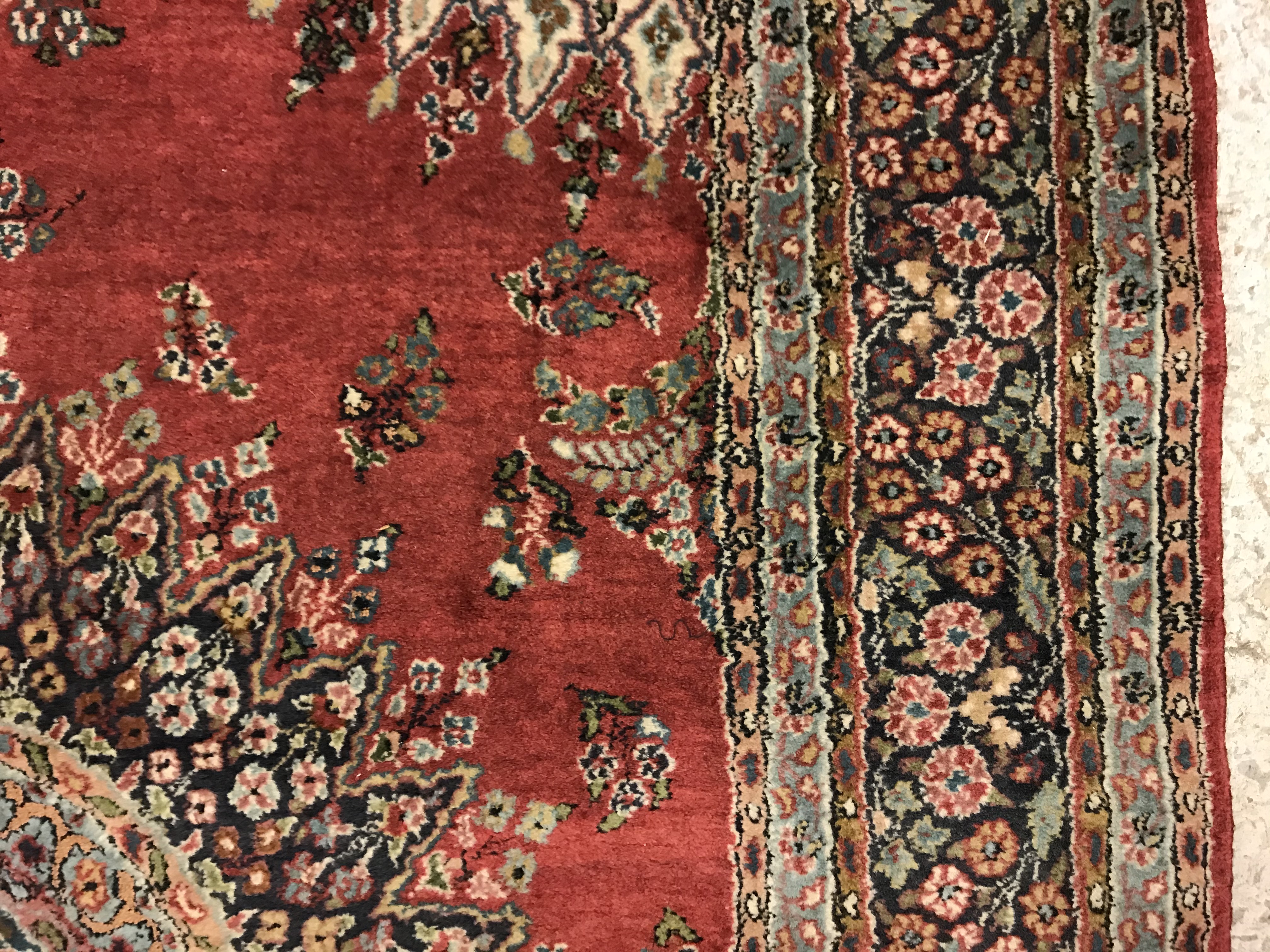 A pair of fine Oriental rugs, the central panel set with floral decorated circular medallion on a - Image 42 of 48