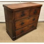 A Victorian mahogany chest of two short over three long graduated drawers, 106 cm wide x 51 cm