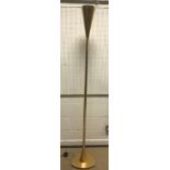 A metal uplighter standard lamp with gold leaf effect patination, approx 201 cm