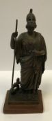 A 19th Century Continental bronze figure of "Athena Giustininia with her serpent Erichthonius" after