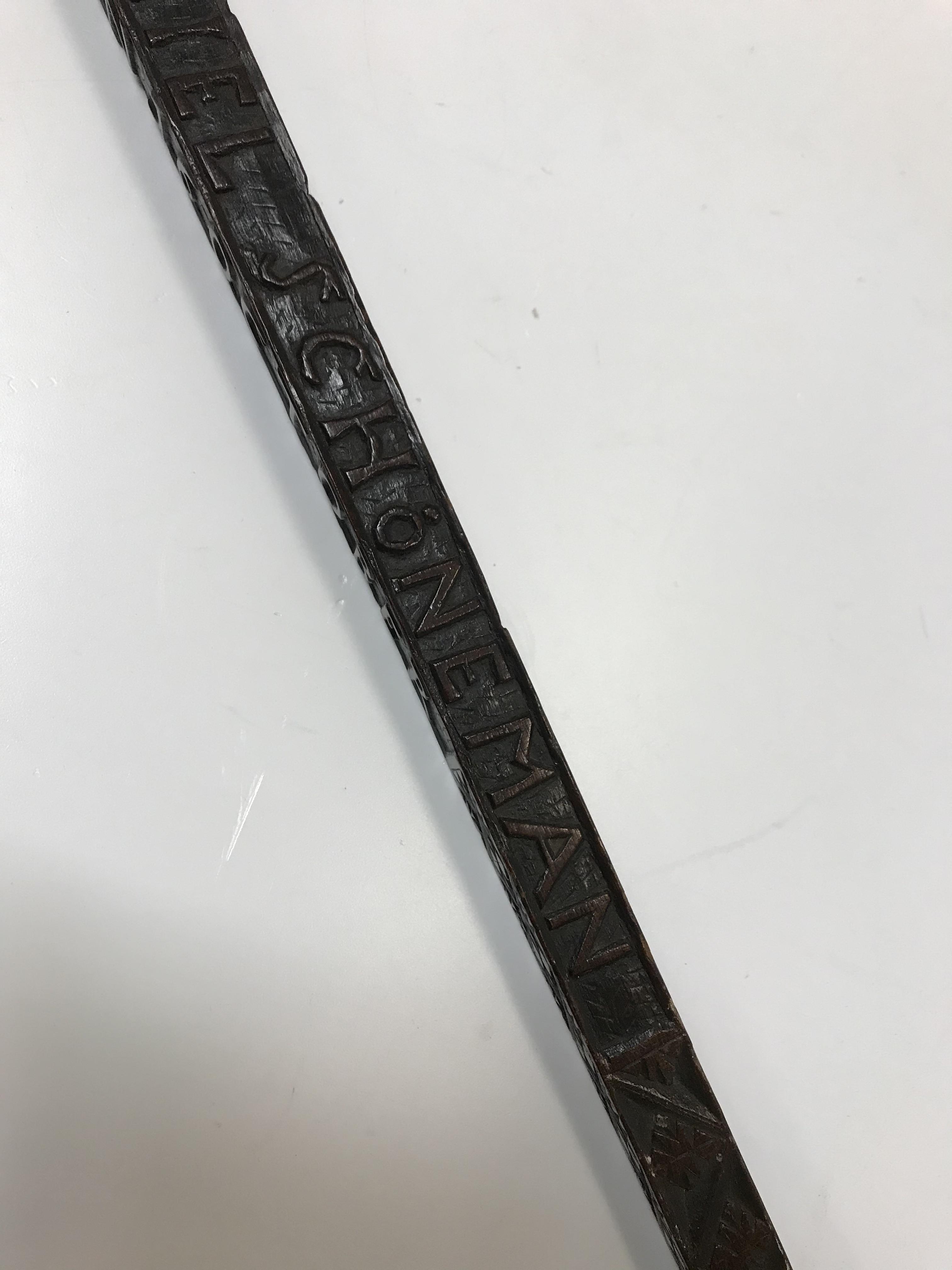 An 18th Century Continental carved treen ware tally stick with clenched fist finial over a rope- - Image 28 of 40