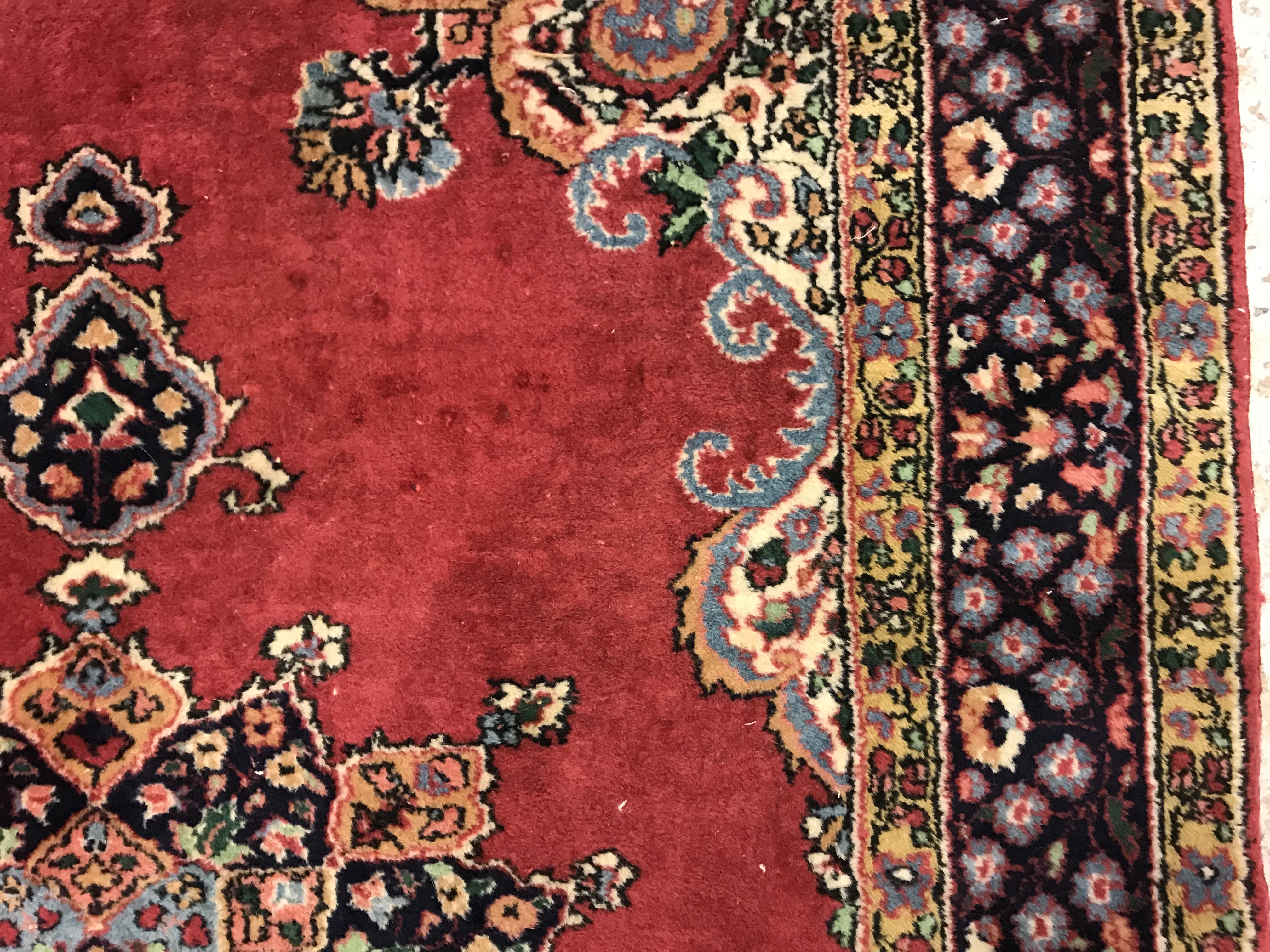 A pair of fine Oriental rugs, the central panels set with floral decorated circular medallion on a - Image 35 of 41