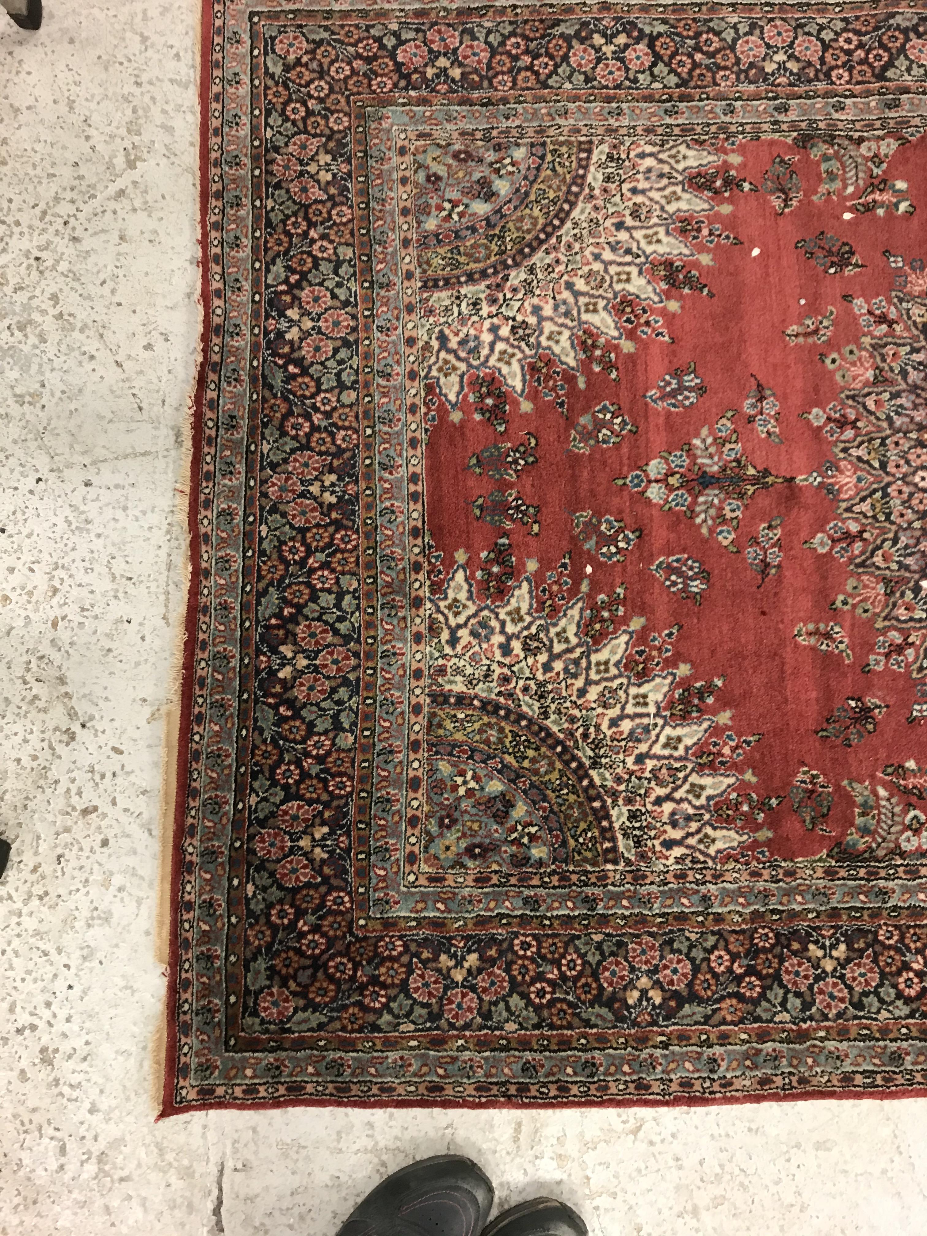 A pair of fine Oriental rugs, the central panel set with floral decorated circular medallion on a - Image 2 of 48