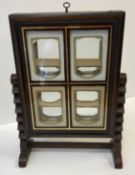A Victorian mahogany cased swivel photographic display unit of ratchet type easel support, 25 cm