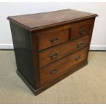 A late Victorian mahogany chest of two short over two long drawers, 96.5 cm wide x 50.5 cm deep x 77