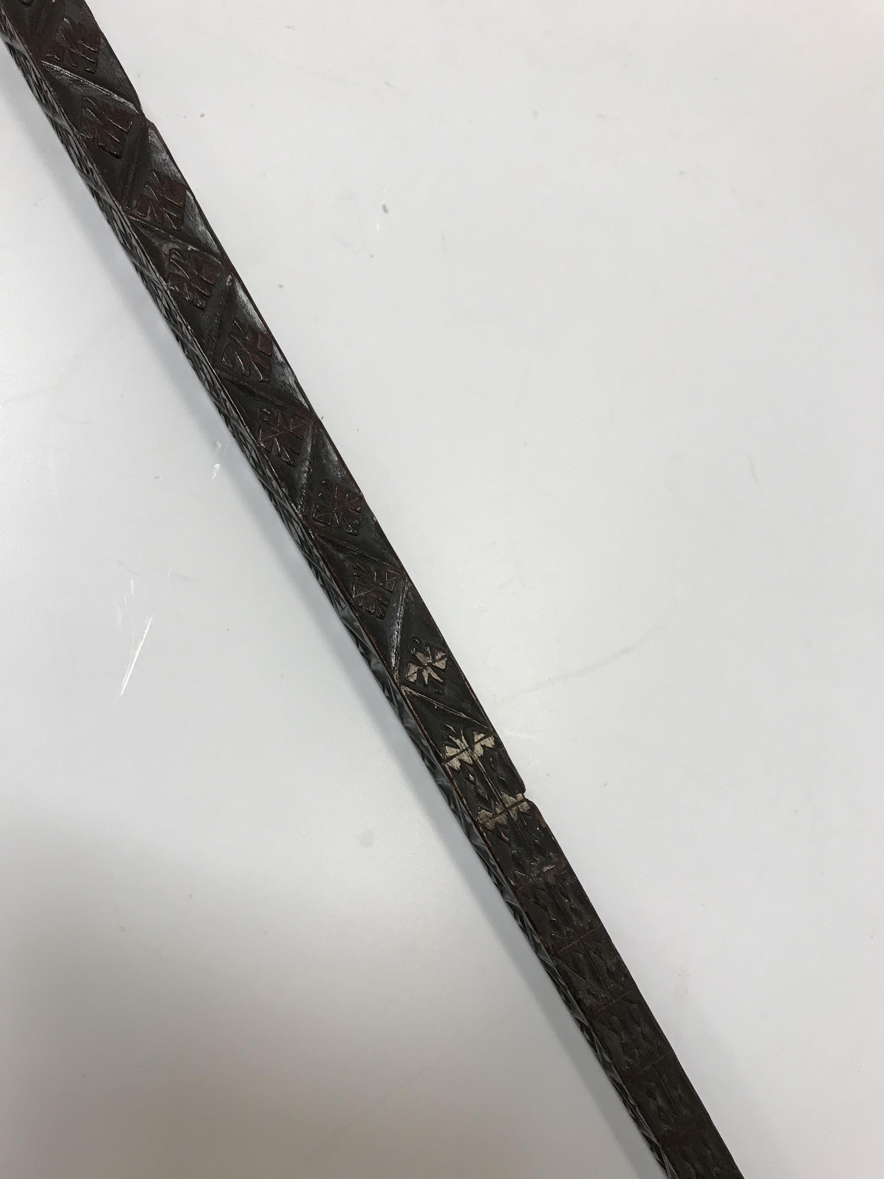 An 18th Century Continental carved treen ware tally stick with clenched fist finial over a rope- - Image 30 of 40