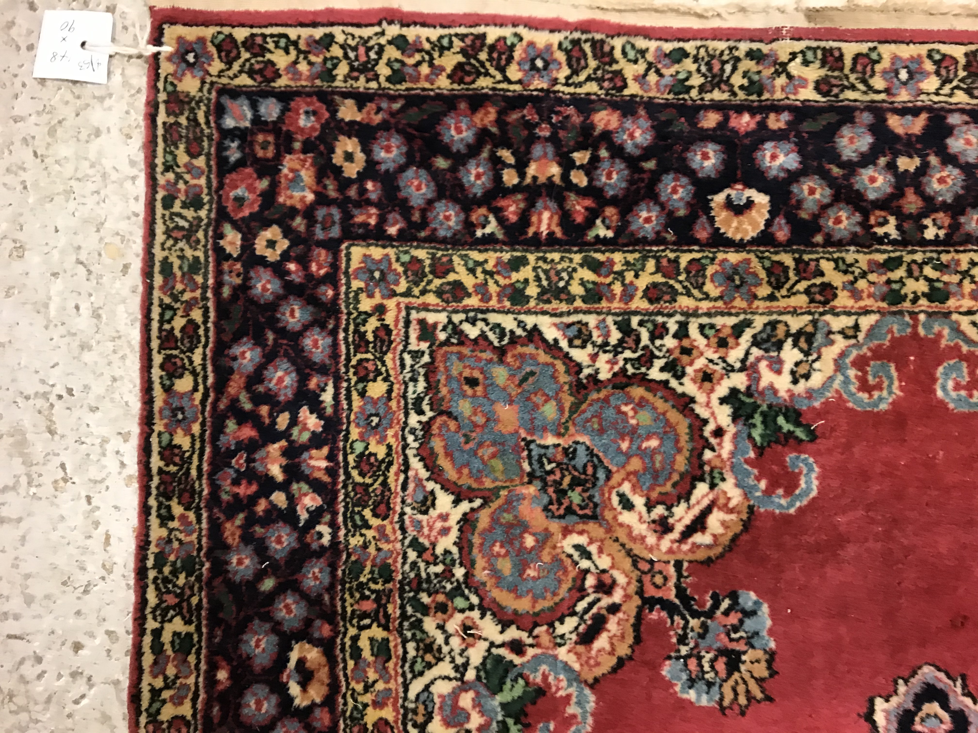 A pair of fine Oriental rugs, the central panels set with floral decorated circular medallion on a - Image 38 of 41