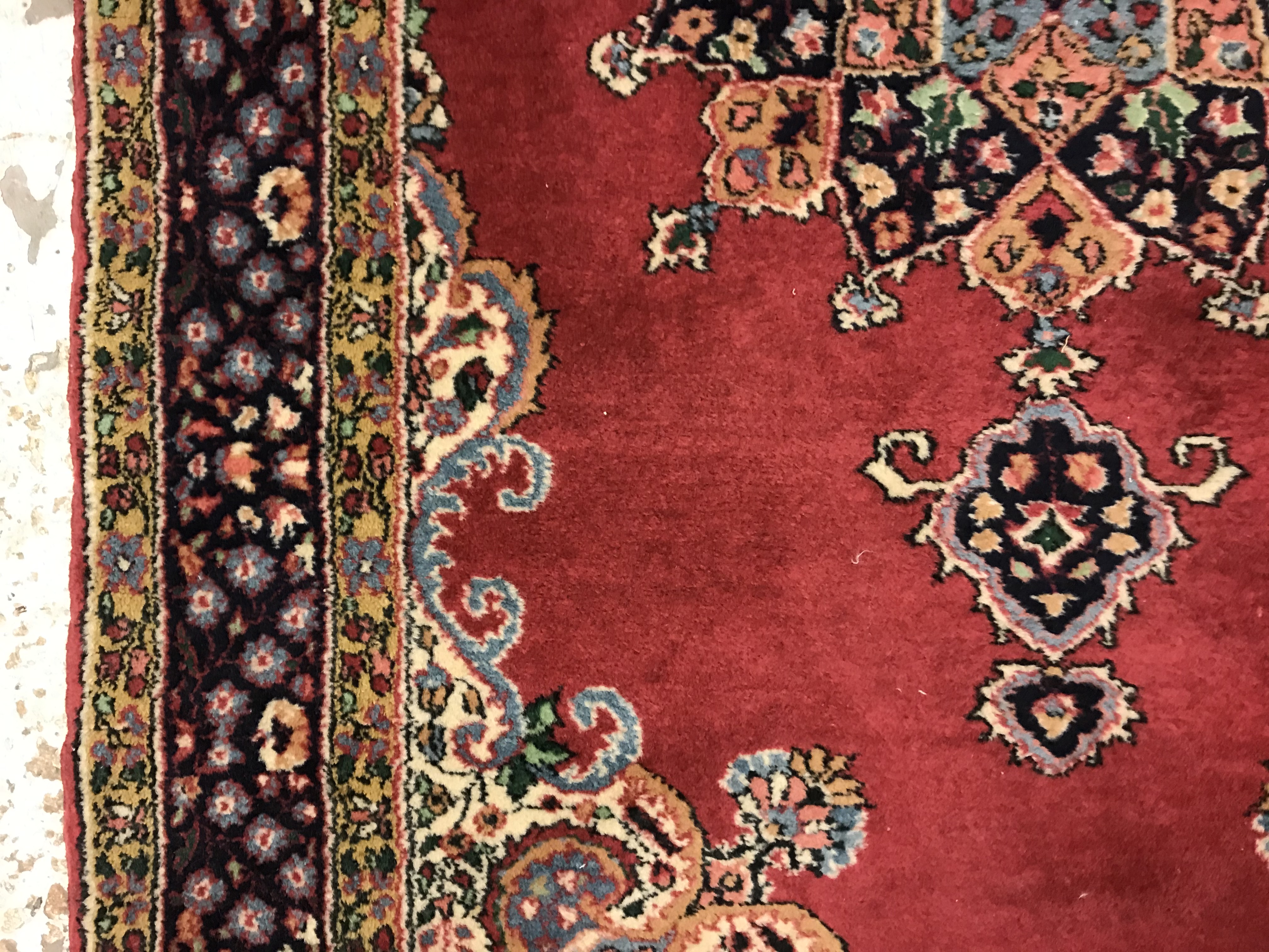A pair of fine Oriental rugs, the central panels set with floral decorated circular medallion on a - Image 31 of 41