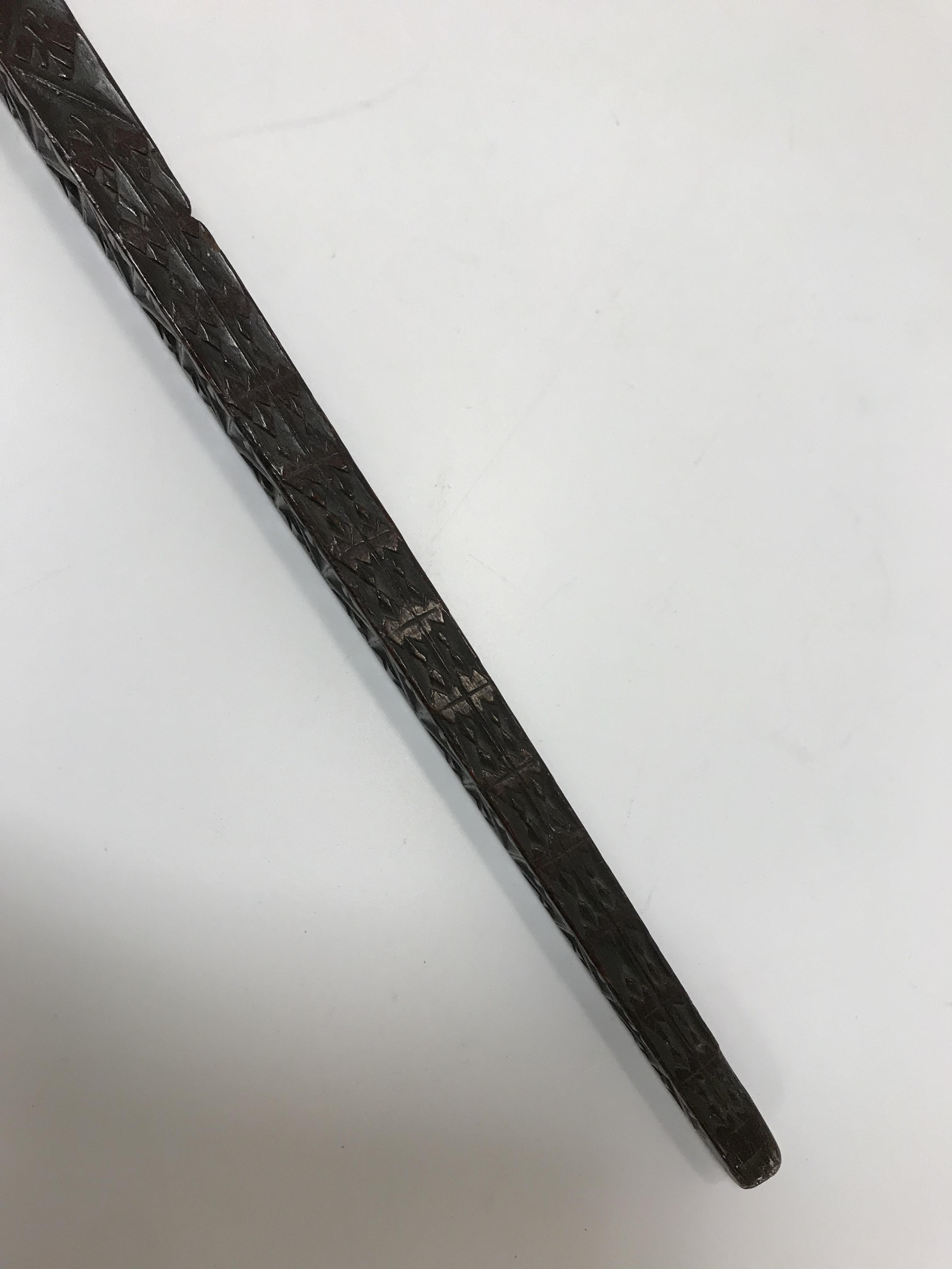 An 18th Century Continental carved treen ware tally stick with clenched fist finial over a rope- - Image 31 of 40