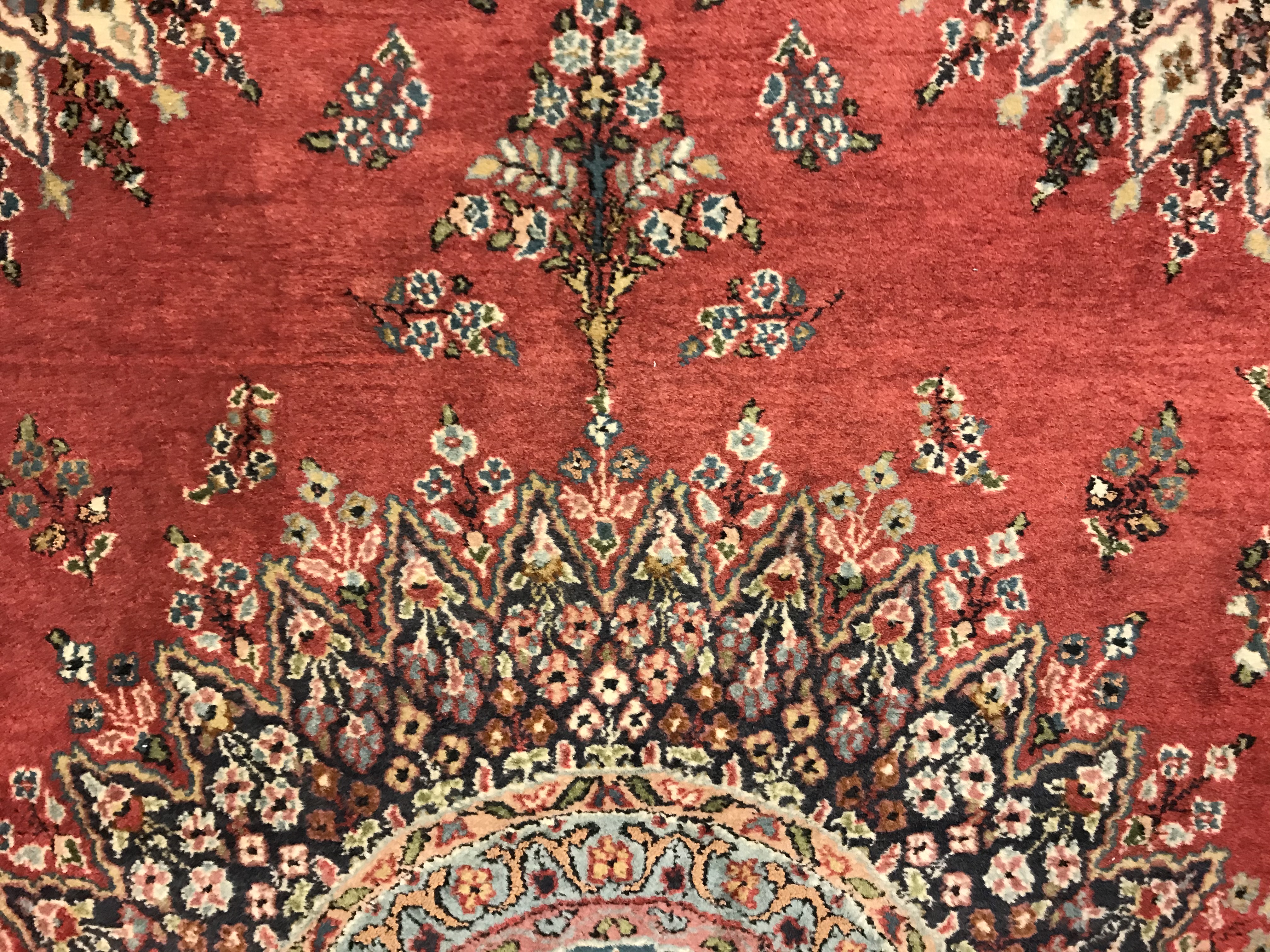 A pair of fine Oriental rugs, the central panel set with floral decorated circular medallion on a - Image 43 of 48