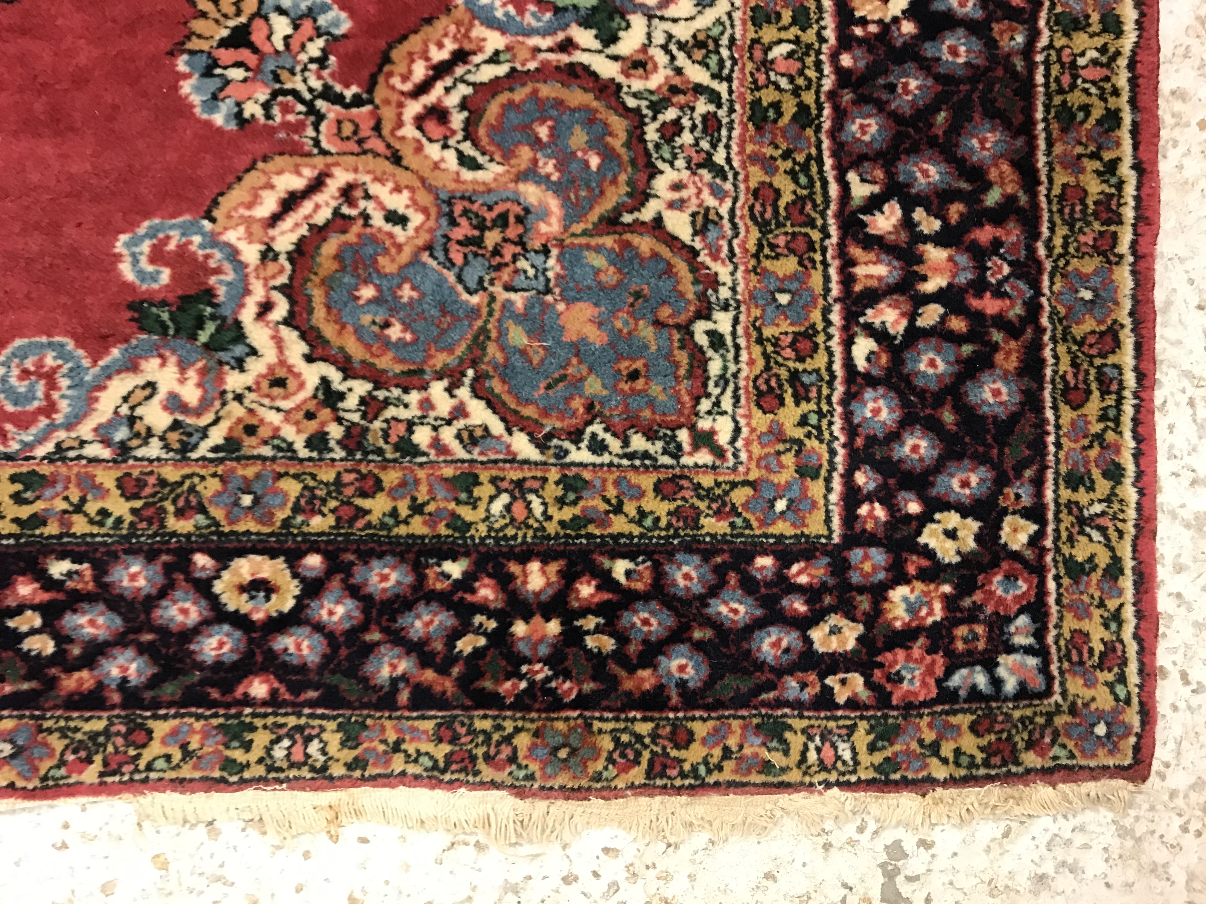 A pair of fine Oriental rugs, the central panels set with floral decorated circular medallion on a - Image 27 of 41