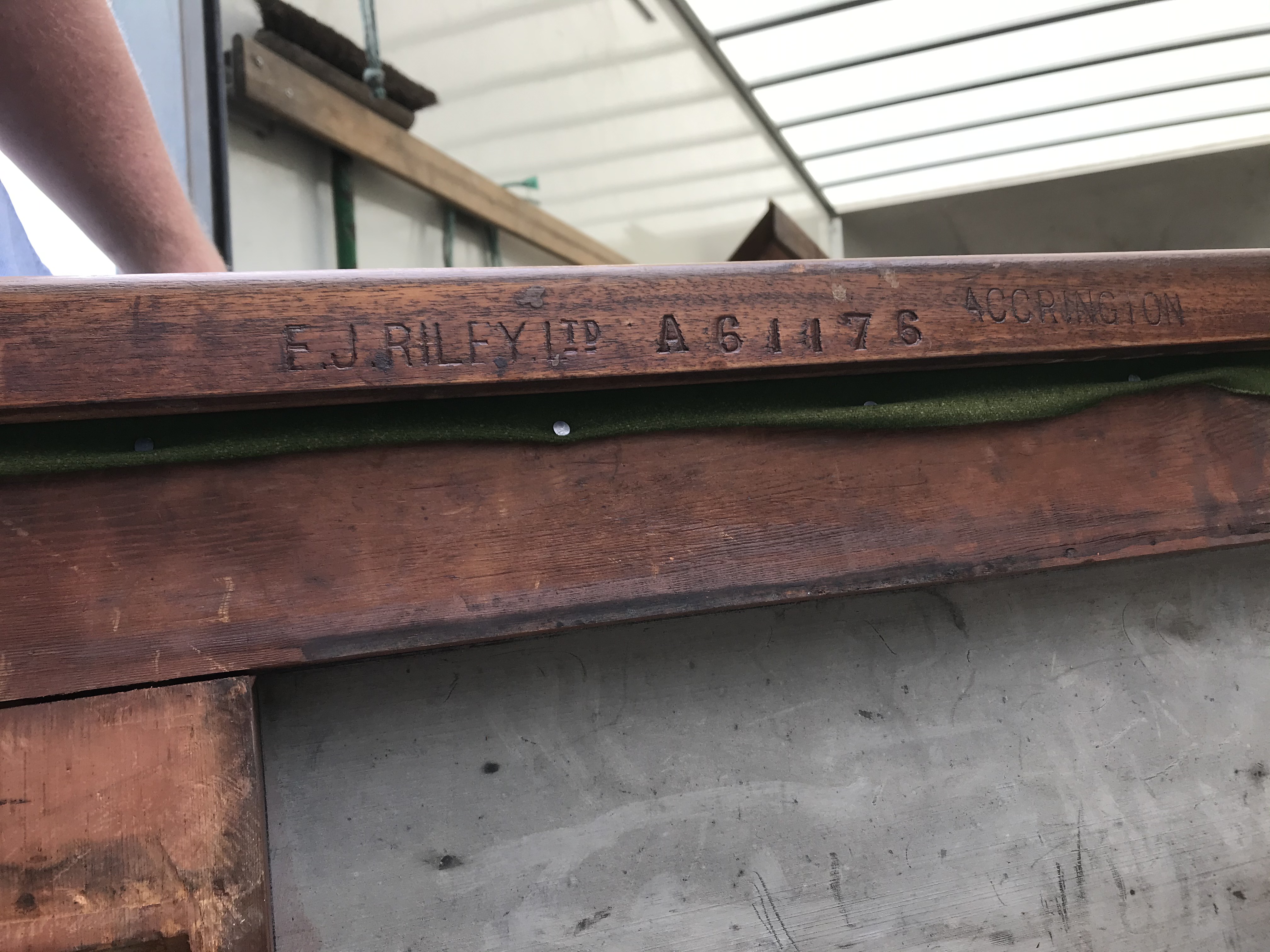 A Riley mahogany framed billiard table with adjustable dining table top, the legs and framed stamped - Image 2 of 5