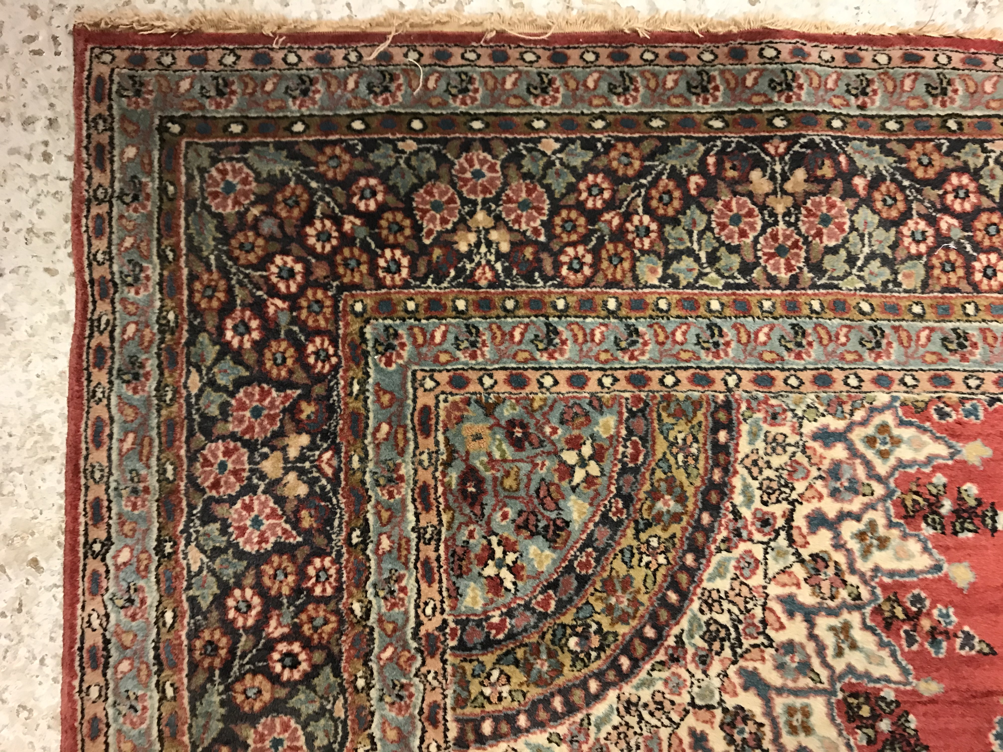 A pair of fine Oriental rugs, the central panel set with floral decorated circular medallion on a - Image 45 of 48