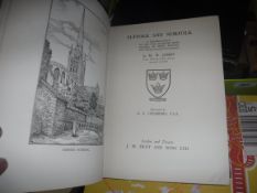 A selection of various historical and geographical books on the subject of Norfolk to include “