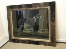 ALAN BRASSINGTON "Accountant", study of a greyhound by fluted pillars, oil on canvas, in driftwood