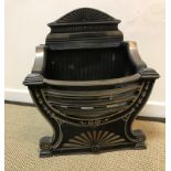 A 20th Century cast iron fire basket in the Regency style, 48 cm wide x 31 cm deep x 56.5 cm high