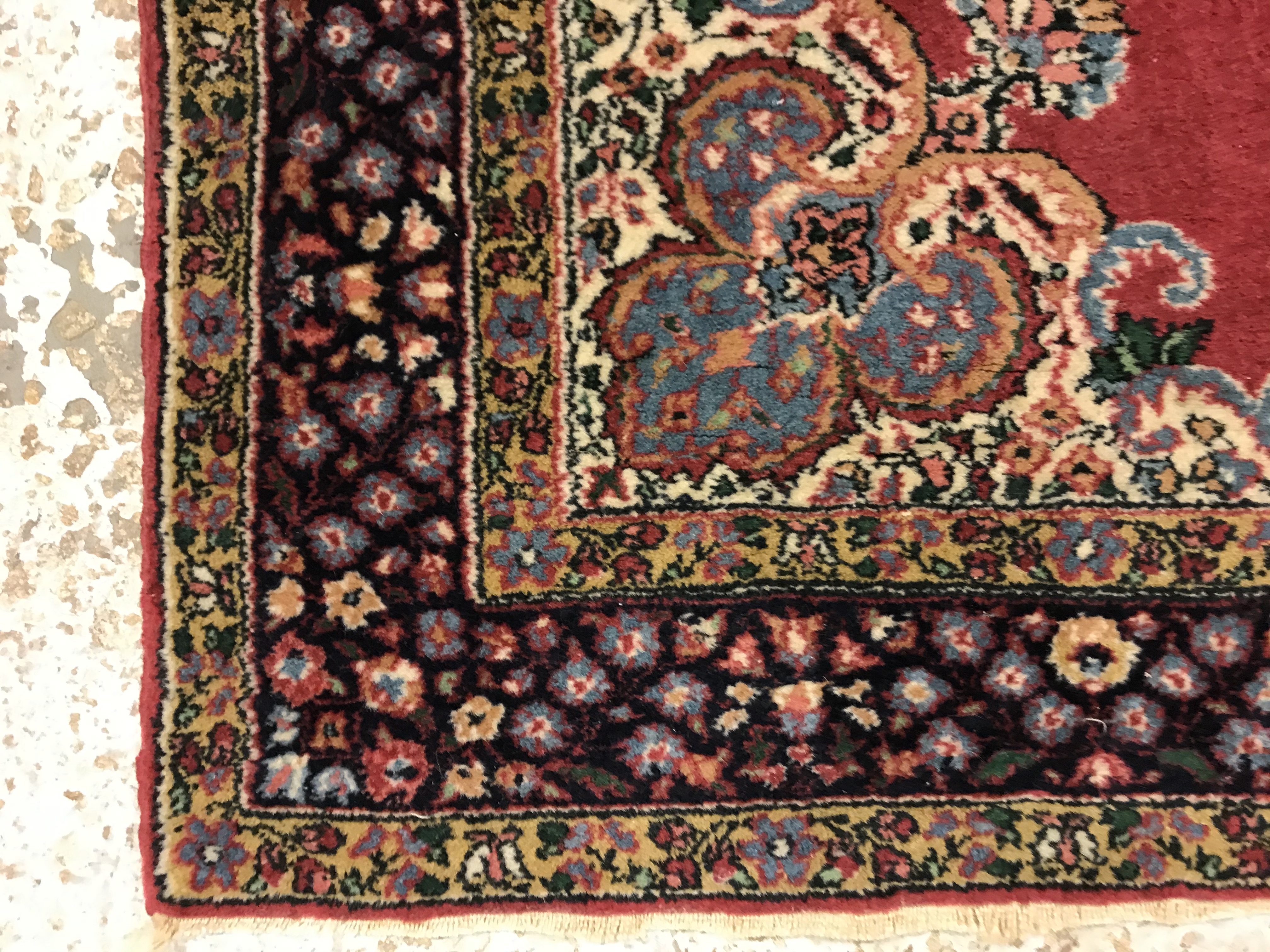 A pair of fine Oriental rugs, the central panels set with floral decorated circular medallion on a - Image 25 of 41