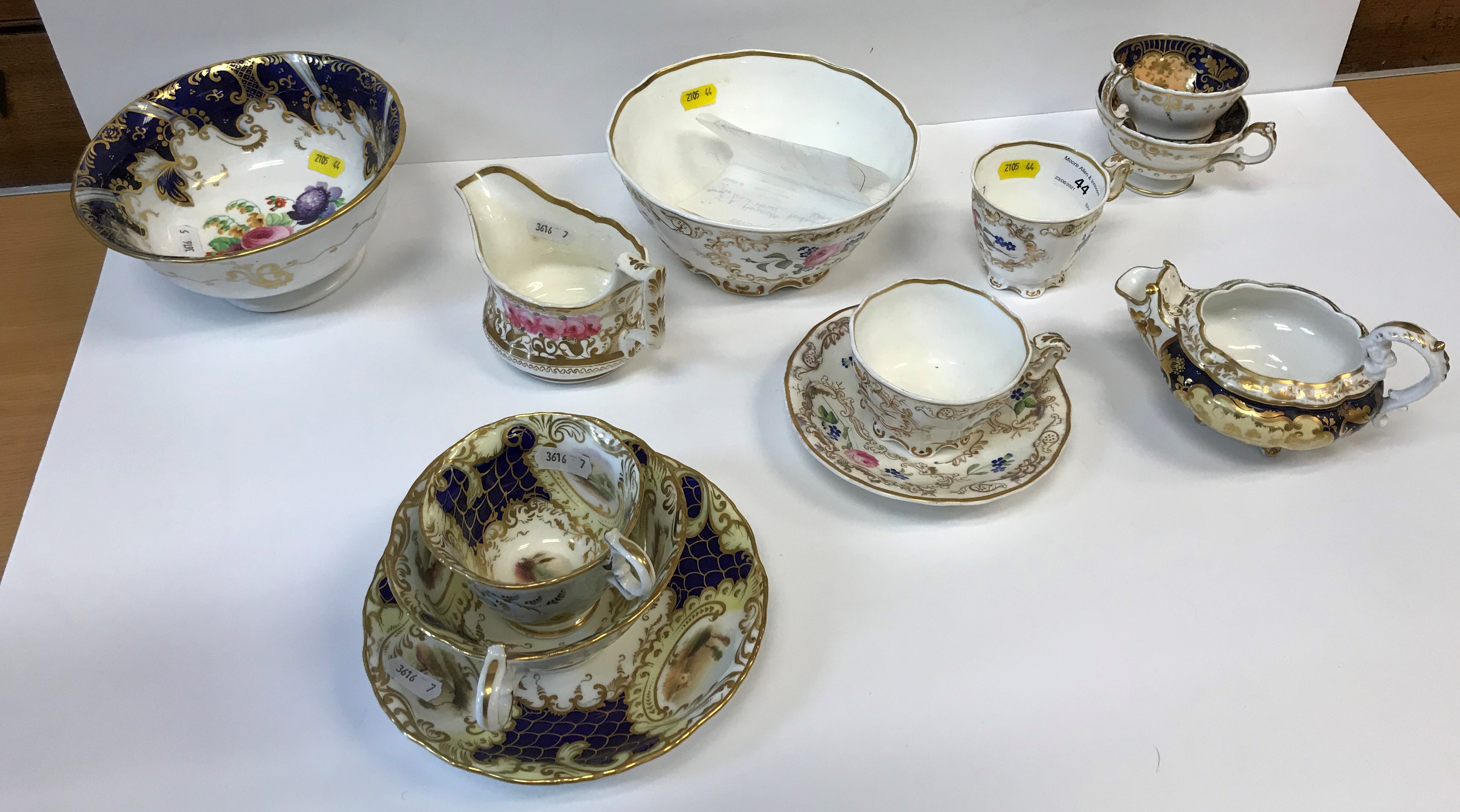 A 19th Century Copeland and Garrett late Spodes Felspar porcelain trio of two cups and saucer and