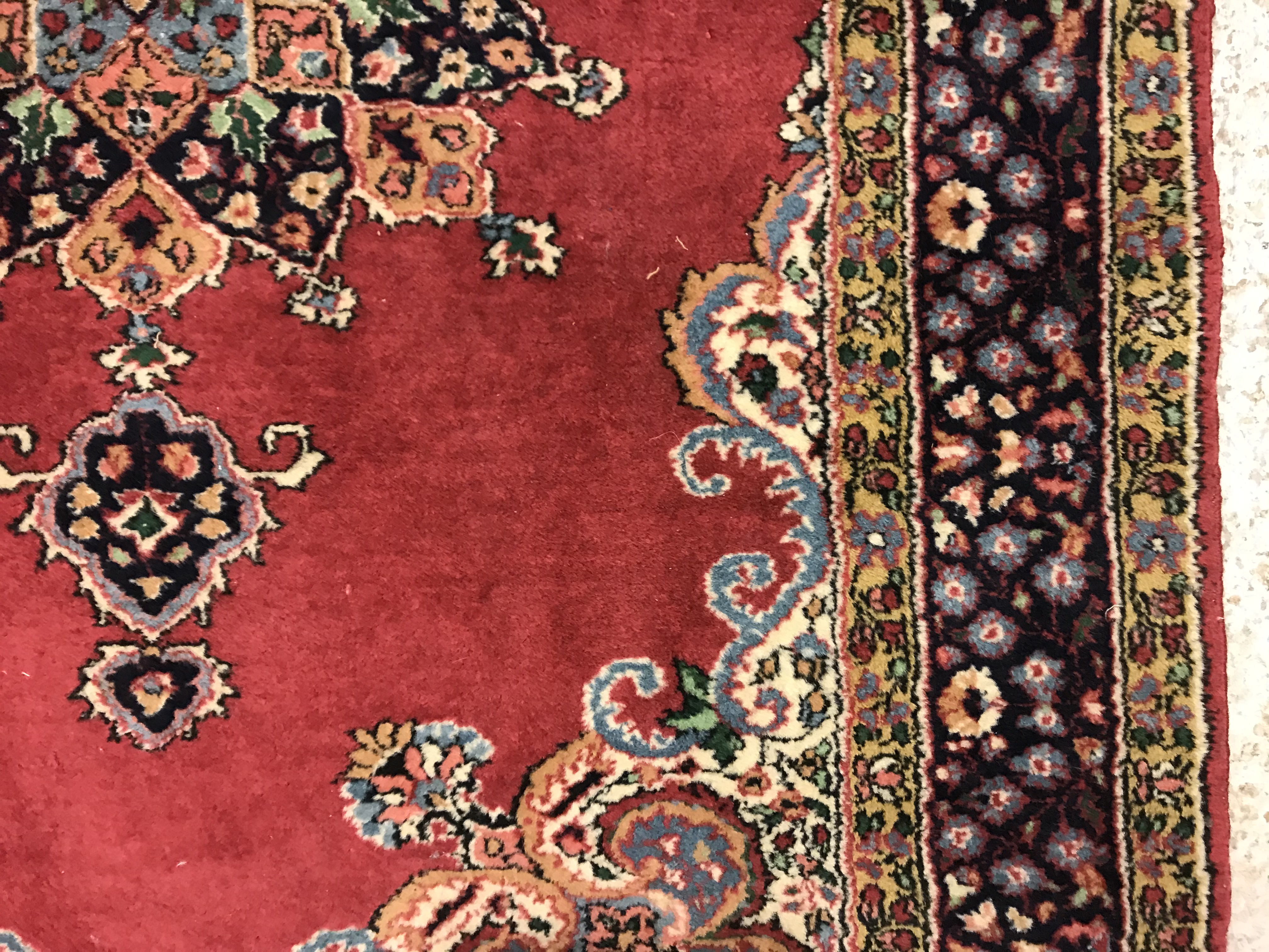 A pair of fine Oriental rugs, the central panels set with floral decorated circular medallion on a - Image 29 of 41