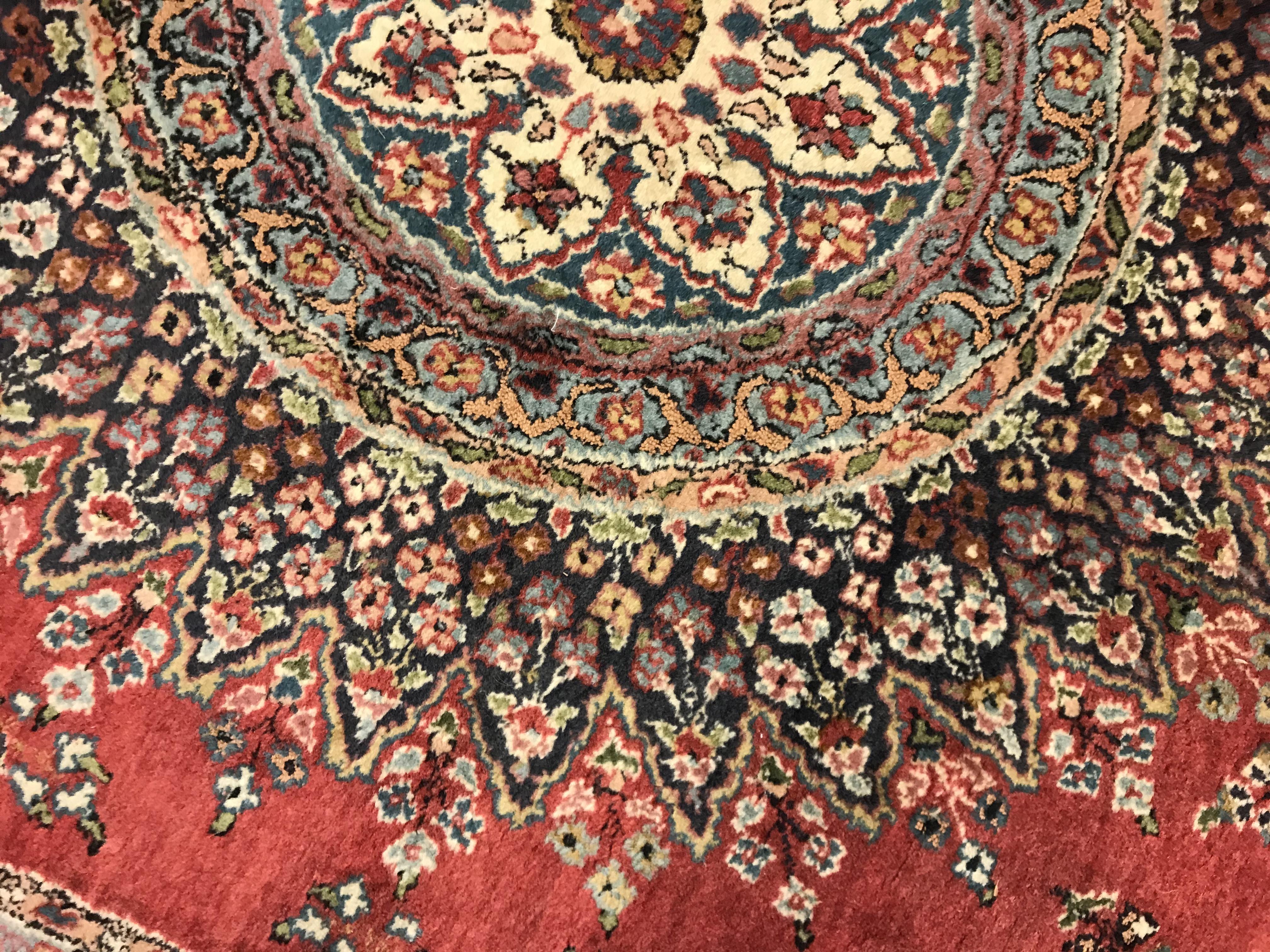 A pair of fine Oriental rugs, the central panel set with floral decorated circular medallion on a - Image 48 of 48