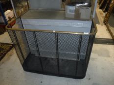 A Victorian brass and wirework nursery spark guard, 91 cm wide x 35 cm deep x 69 cm highCondition