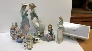 A collection of Lladro figures to include three "Pierrot" figures "Having a ball" (05813), "