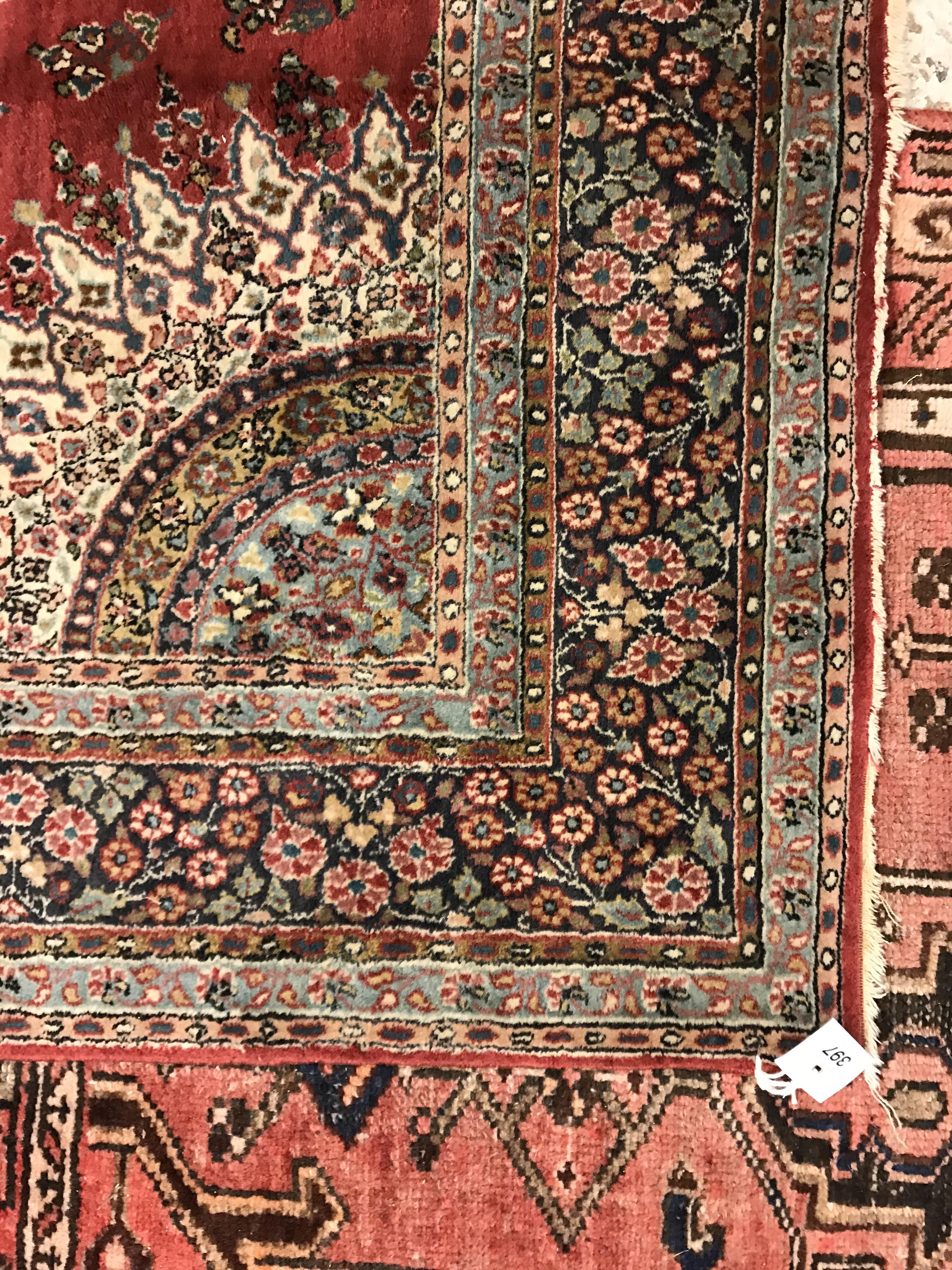 A pair of fine Oriental rugs, the central panel set with floral decorated circular medallion on a - Image 16 of 48