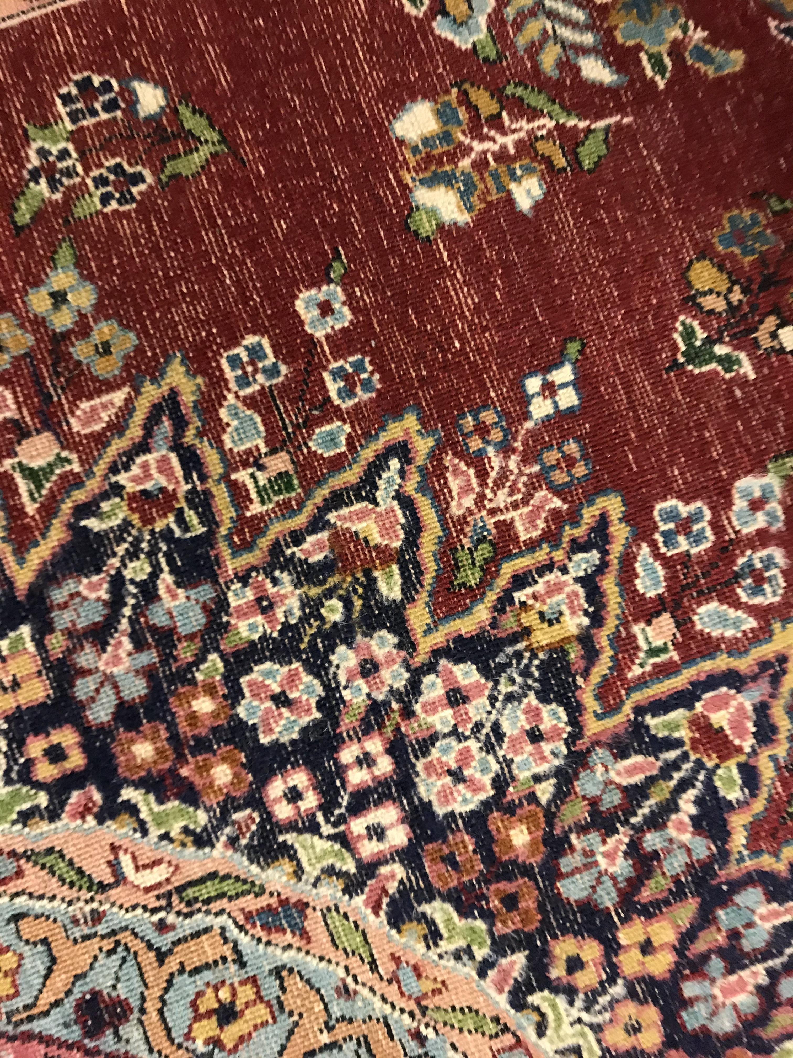 A pair of fine Oriental rugs, the central panel set with floral decorated circular medallion on a - Image 32 of 48