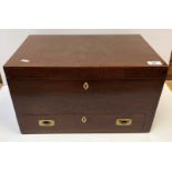 A collection of various treen ware to include large mahogany rectangular box with military style