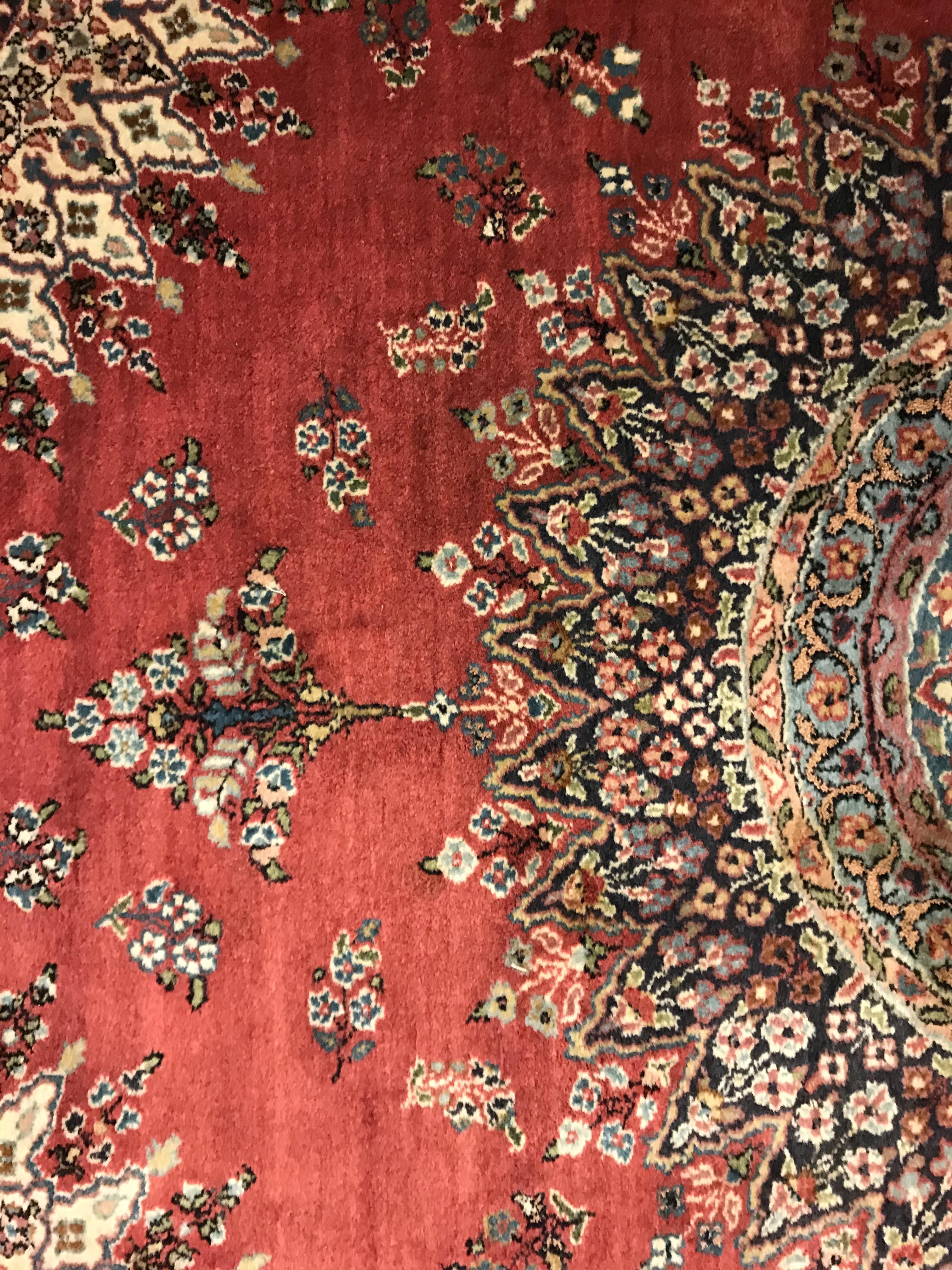 A pair of fine Oriental rugs, the central panel set with floral decorated circular medallion on a - Image 26 of 48