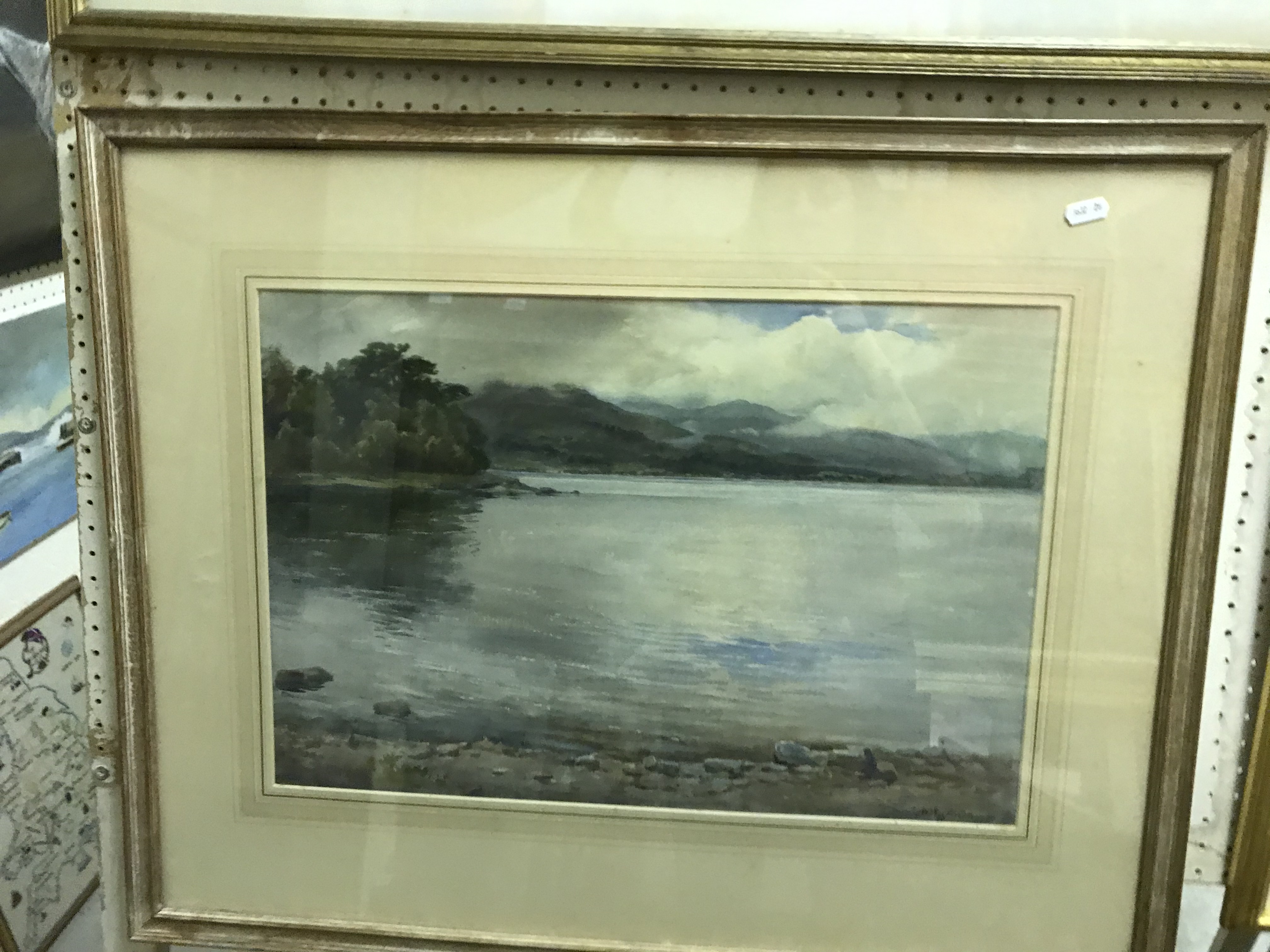 W EGGINTON "Estuary scene with hills in background", watercolour, signed lower right, image size - Image 2 of 2