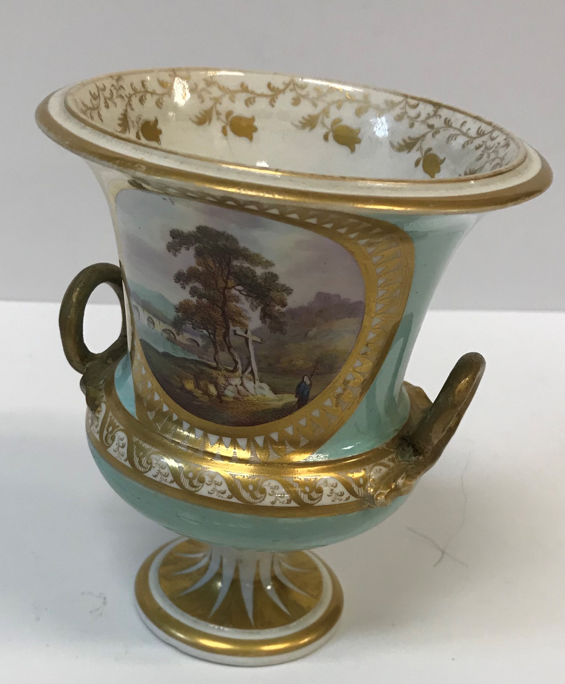 Two boxes of various mainly 19th Century English china, including a Derby duck egg blue ground and - Image 3 of 3