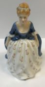 A box of various china and glass wares to include Royal Doulton figurine "Alison" (HN2336), a