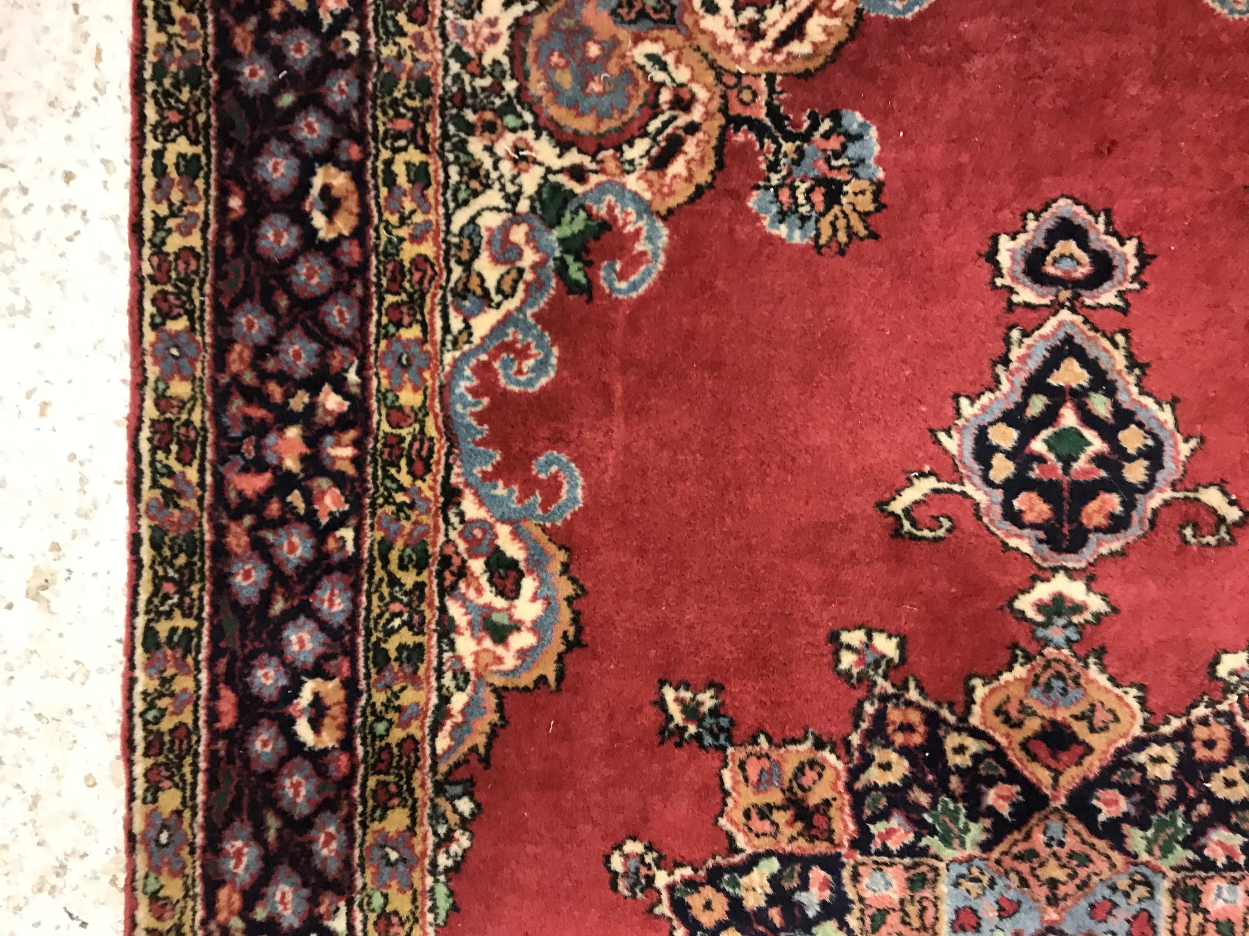 A pair of fine Oriental rugs, the central panels set with floral decorated circular medallion on a - Image 37 of 41