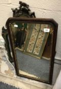 An 18th Century walnut framed wall mirror with gilt gesso slip containing a Vauxhall glass plate, 64