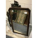 An 18th Century walnut framed wall mirror with gilt gesso slip containing a Vauxhall glass plate, 64