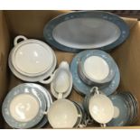 A box containing a Royal Doulton "Reflection" dinner service, all bar the dinner plates for eight